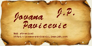 Jovana Pavičević vizit kartica